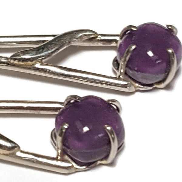 Purple One of a kind Recycled Glass Dangle earrings. Handmade fused glass dangle earrings. Dainty glass drop. Unique pieces